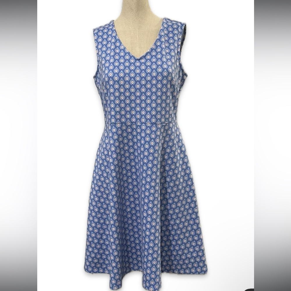 Talbots Dress Women’s Size Small Blue Mini Flare A-Line Printed Paisley Coastal